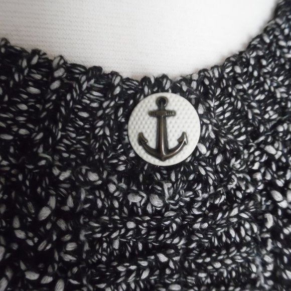 Maison Scotch Scotch & Soda Chunky Black Anchor Buttons Knit Nautical Sweater - Picture 11 of 12